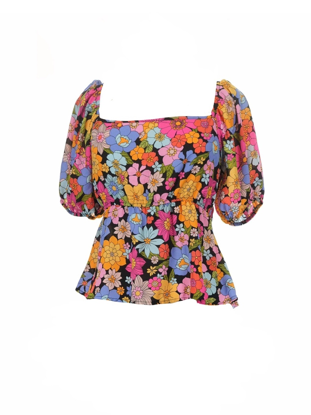 NWOT Sienna Sky Floral Puff Sleeve Baby doll Top Cottage core Boho Chic